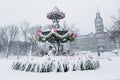 Tourny fountain Convention center in winter