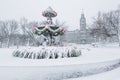 Tourny fountain Convention center in winter