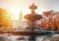 The Tourny fountain in front of the Convention center