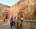 Toursits outside the Red Fort Royalty Free Stock Photo