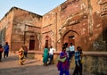 Toursits outside the Red Fort Royalty Free Stock Photo