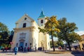 Tousists visit St. Josefskirche at Kahlenberg in Vienna, Austria