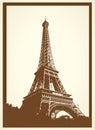 Tout eiffel ancient postcard Royalty Free Stock Photo