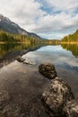 Tovel Lake on Italian Alps. Landscape around Tovel Lake, Italy Royalty Free Stock Photo