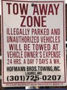 Tow away sign