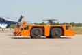 Tow bar,push back truck for airplanes at the airfield