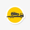 Tow car evacuation sign sticker Royalty Free Stock Photo