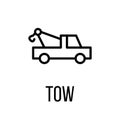 Tow icon or logo in modern line style.