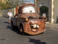 Tow Mater driving in Cars Land at in Disney California Adventure Park Royalty Free Stock Photo
