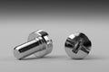 Tow Metal Screws, Macro, 3d Rendering Royalty Free Stock Photo
