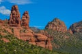 Two Nuns red rock formation in Sedona, Yavapai County, Kaibab National Forest, Arizona Royalty Free Stock Photo