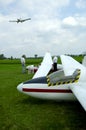 Tow Plane Landing Royalty Free Stock Photo