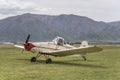 Tow plane on runway at glider airfield, Omarama, New Zealand Royalty Free Stock Photo