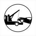 Tow truck city road assistance service evacuator. Royalty Free Stock Photo