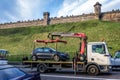 Tow truck in Edinburgh city, Scotland