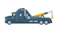 Tow Truck, Evacuation Vehicle, Road Assistance Service Flat Vector Illustration