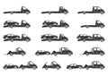 Tow truck icons set.