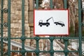 Tow truck sign in Budapest, Hungary