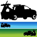 Tow Truck Silhouette Banner Set