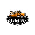 tow truck - towing truck - service truck logo isolated vector