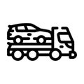 tow truck transportation electric car line icon vector illustration Royalty Free Stock Photo