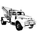 Tow truck vector eps illustration by crafteroks Royalty Free Stock Photo