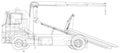 Tow truck vector. Towing car trucking vehicle transportation towage. Help on road. Wire-frame. The layers of visible and