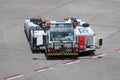 Tow truck of planes in airport Royalty Free Stock Photo