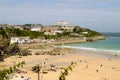 Towan beach and Newquay Harbour Royalty Free Stock Photo