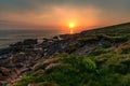 Towan Headland in North Cornwall at Newquay Fistral Beach, England Royalty Free Stock Photo