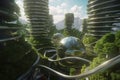 Towards Zero Emissions: The Sustainable City of the Future - AI generated