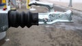 Towbar. Trailing device. Trailer with built-in inertia braking system