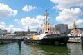 Towboat and bridge Royalty Free Stock Photo