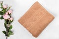 Towel brown bath flowers