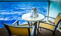 Towel Dog on Cruise Ship Balcony Royalty Free Stock Photo