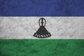 Towel fabric pattern flag of Lesotho, blue white and green with a black mokorotlo a Basotho hat