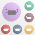 Towel on a hanger badge color set icon. Simple glyph, flat vector of web icons for ui and ux, website or mobile application Royalty Free Stock Photo