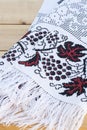 Towel for the icon with the red-black Ukrainian embroidery