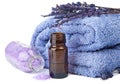Towel and lavender isolated Royalty Free Stock Photo