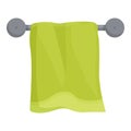 Towel metal hanger icon cartoon vector. Coil heater