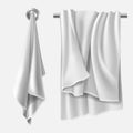 Towel mockup, textile blank folded wiper sheet