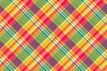 Towel pattern texture plaid, overlayed seamless vector textile. Warmth tartan check background fabric in yellow and red colors