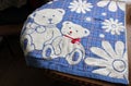 Towel with patterns of baby bears