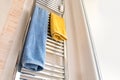 Towel rail rack chrome moden bathroom Royalty Free Stock Photo