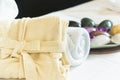 Towel and rock set of natural spa Royalty Free Stock Photo