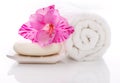 Towel Soap and flower Royalty Free Stock Photo