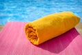 Towel on a sunbed, beach Royalty Free Stock Photo