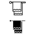 Towel vector icon set. Home textile decoration illustration Sign collection.