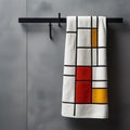 Modernistic Towel With Mondrian-inspired Design Royalty Free Stock Photo