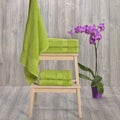 Towel on wood Royalty Free Stock Photo